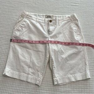 Old Navy Women's White Bermuda Shorts with Button Front